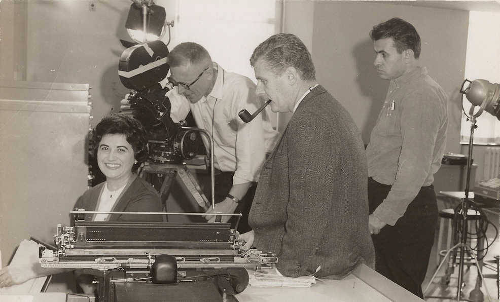 on the set in the 1950s