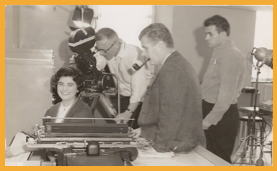 on the set in the 1950s